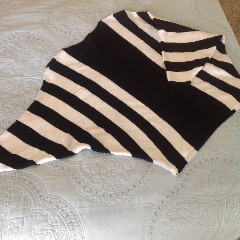 Boutique Black and White stripe top